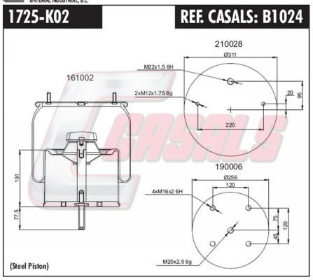 Casals B1024 Boot, air suspension B1024