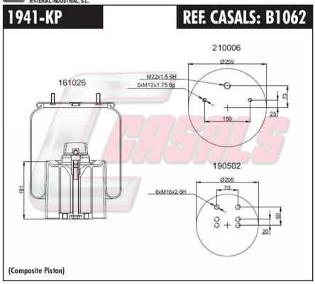Casals B1062 Boot, air suspension B1062