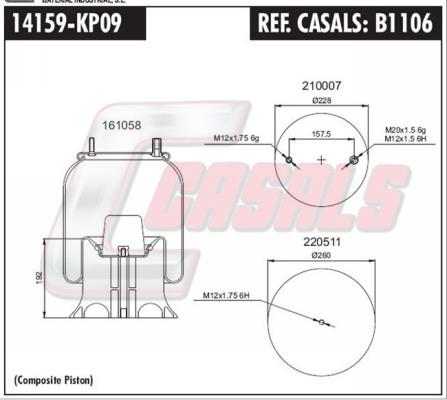 Casals B1106 Boot, air suspension B1106