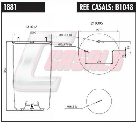 Casals B1048 Boot, air suspension B1048