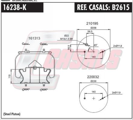 Casals B2615 Boot, air suspension B2615