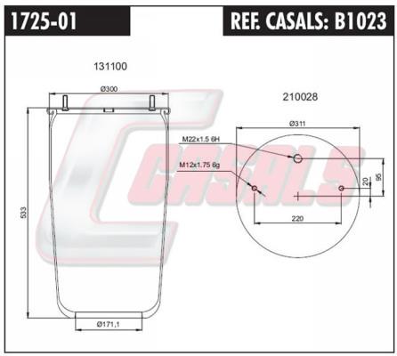 Casals B1023 Boot, air suspension B1023