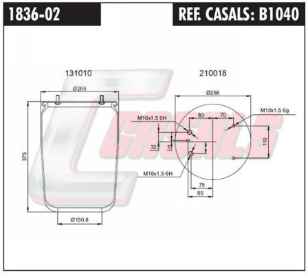 Casals B1040 Boot, air suspension B1040