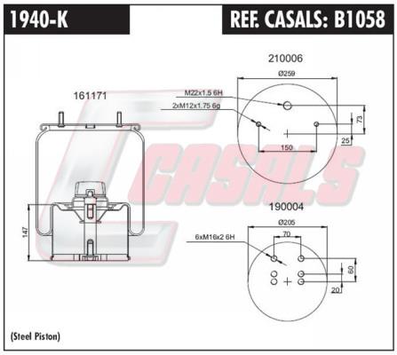 Casals B1058 Boot, air suspension B1058