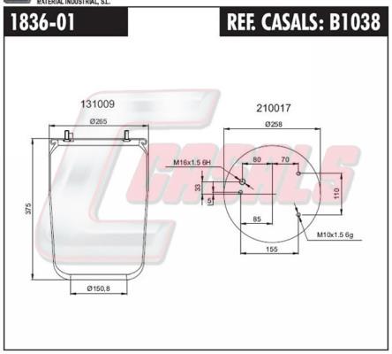 Casals B1038 Boot, air suspension B1038