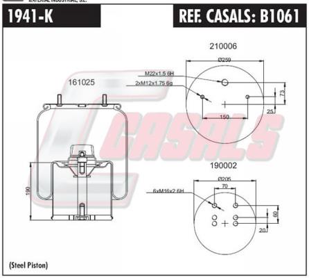 Casals B1061 Boot, air suspension B1061
