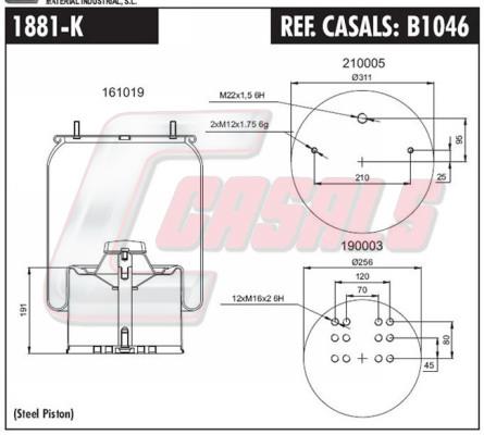 Casals B1046 Boot, air suspension B1046
