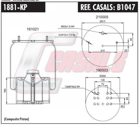 Casals B1047 Boot, air suspension B1047