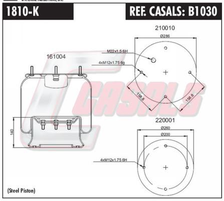 Casals B1030 Boot, air suspension B1030