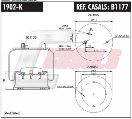 Casals B1177 Boot, air suspension B1177