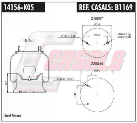 Casals B1169 Boot, air suspension B1169