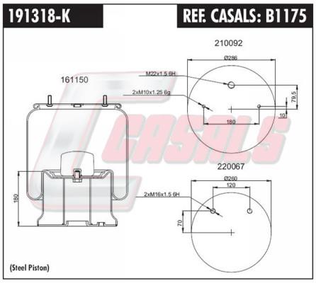 Casals B1175 Boot, air suspension B1175