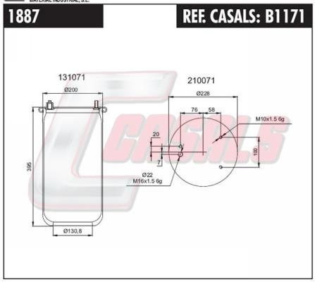 Casals B1171 Boot, air suspension B1171