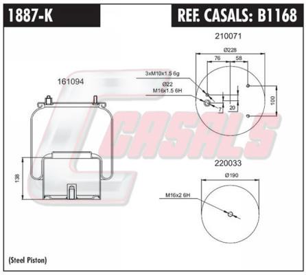 Casals B1168 Boot, air suspension B1168