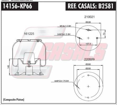 Casals B2581 Boot, air suspension B2581