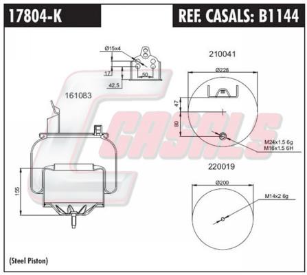 Casals B1144 Boot, air suspension B1144