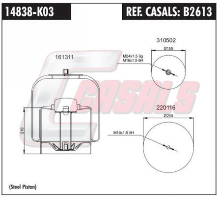 Casals B2613 Boot, air suspension B2613