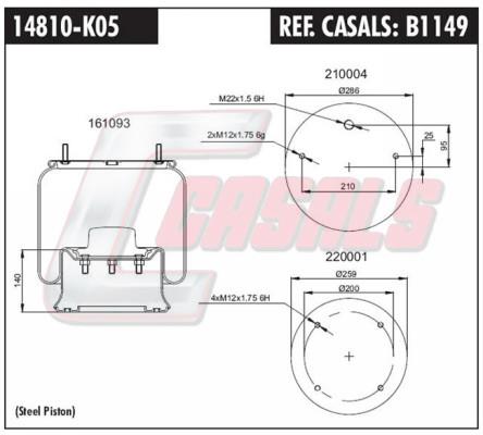 Casals B1149 Boot, air suspension B1149