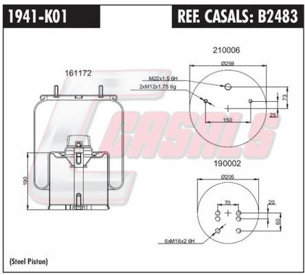 Casals B2483 Boot, air suspension B2483