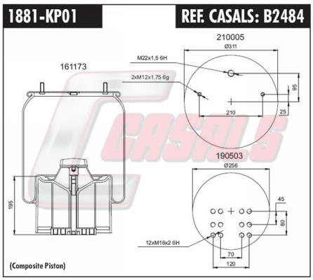 Casals B2484 Boot, air suspension B2484