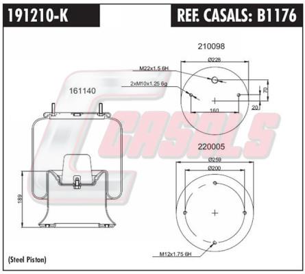 Casals B1176 Boot, air suspension B1176