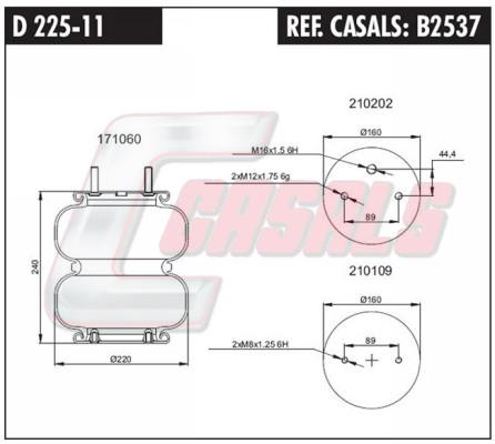 Casals B2537 Boot, air suspension B2537