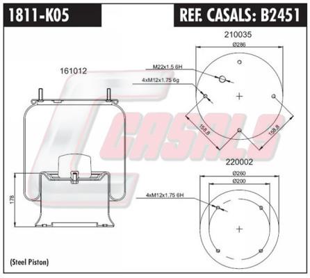 Casals B2451 Boot, air suspension B2451