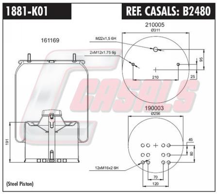 Casals B2480 Boot, air suspension B2480