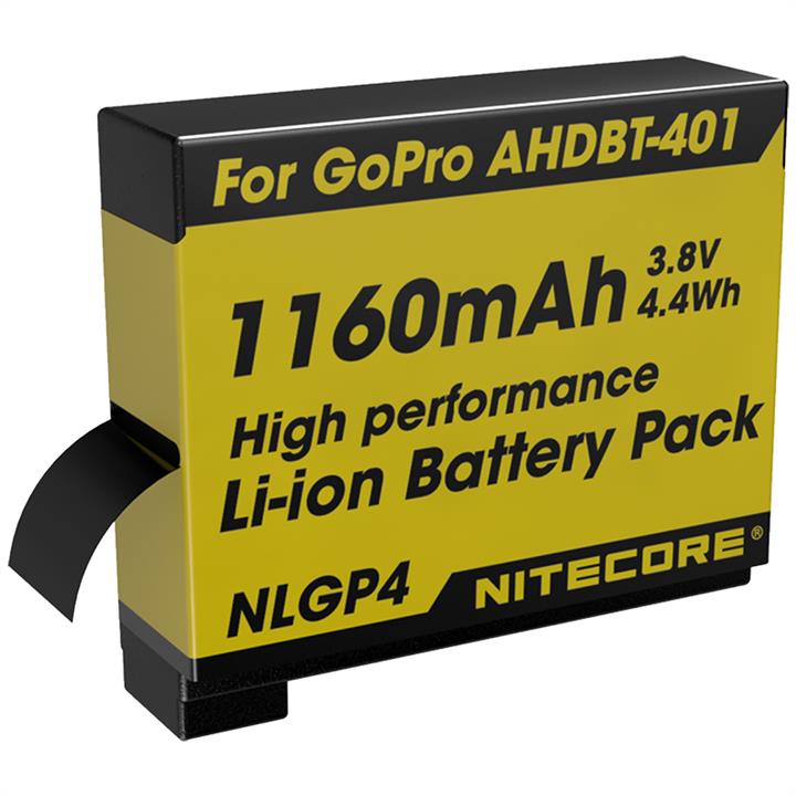 Nitecore NLGP4 Lithium battery Li-Ion for GoPro AHDBT-401 3.7V (1160mAh) NLGP4