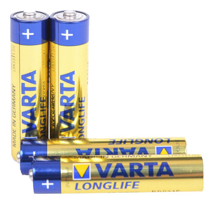Varta 149-1002BLISTER Battery Alkaline AAA Longlife (4103, LR03) 1.5V, 4 pcs. 1491002BLISTER