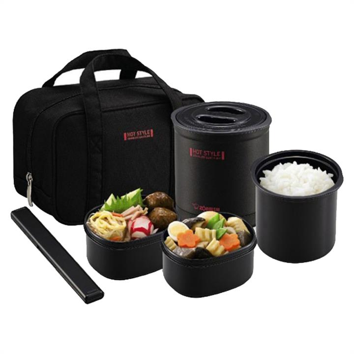Lunch set (4 containers + chopsticks), black Zojirushi SZ-MB04BA