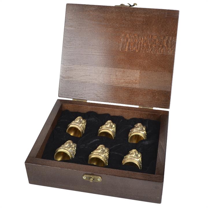 Masterkrami 150-1029 Handmade set Kazak (6 glasses x 30ml), bronze, in a wooden case 1501029