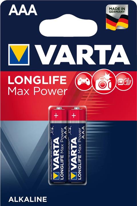 Varta 04703101412 Battery Longlife Max Power AAA BLI 2 Alkaline 04703101412