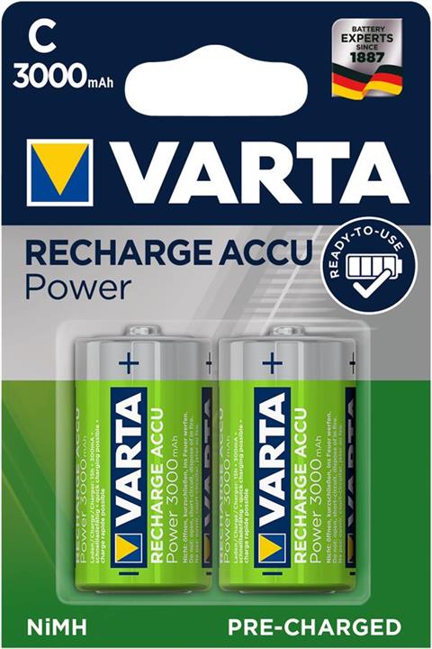 Varta 56714101402 Battery Rechargeable Accu C 3000mAh BLI 2 NI-MH 56714101402