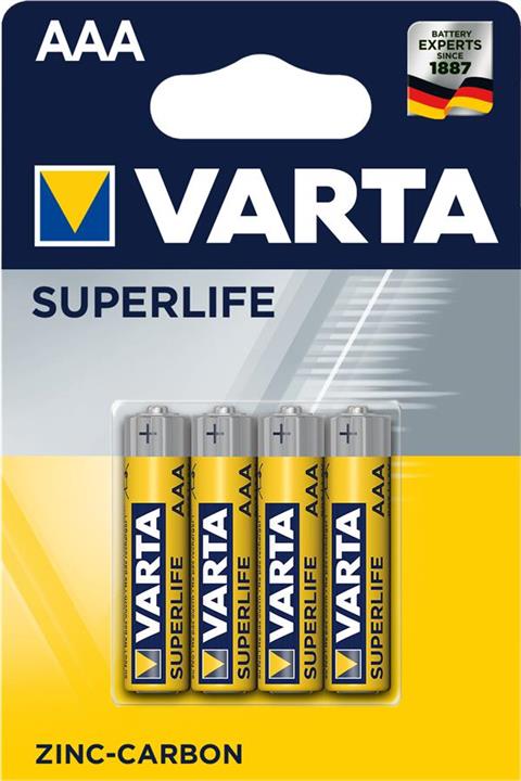 Battery Superlife AAA Zink-Carbon, blister 4 pcs. Varta 02003101414