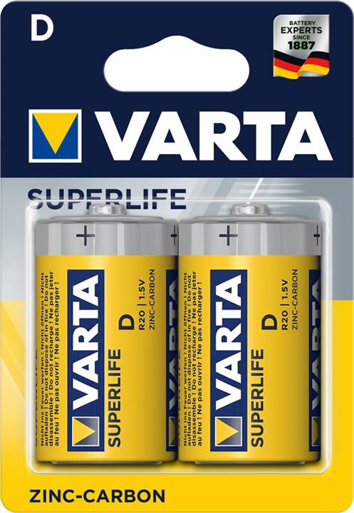 Varta 02020101412 Battery Superlife D BLI 2 Zinc-Carbon 02020101412