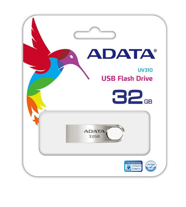 ADATA AUV310-32G-RGD Drive ADATA 32GB USB 3.1 UV310 Metal Silver AUV31032GRGD