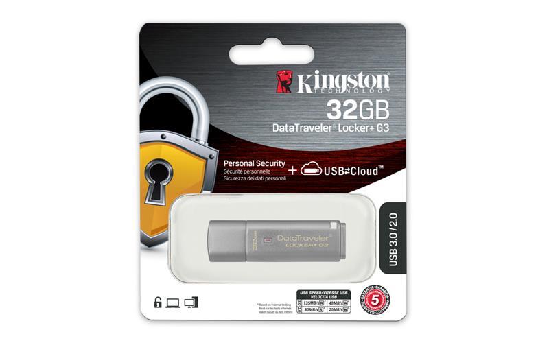 Kingston DTLPG3/32GB Kingston 32GB USB 3.0 DT Locker + G3 Metal Silver Security DTLPG332GB
