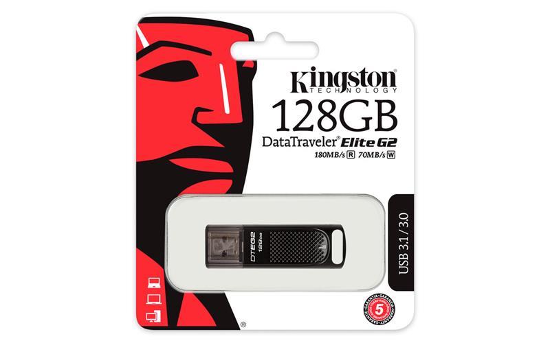 Kingston DTEG2/128GB Drive Kingston 128GB USB 3.1 DT Elite G2 Metal Black DTEG2128GB