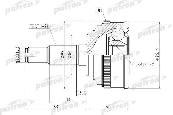 Patron PCV9574 CV joint PCV9574