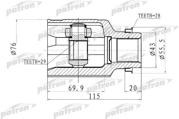 Patron PCV1011 Joint Kit, drive shaft PCV1011