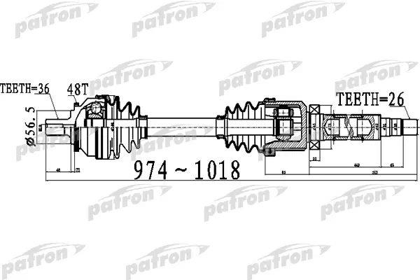 Patron PDS0536 Drive shaft PDS0536