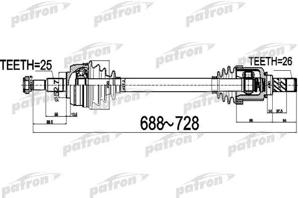 Patron PDS0529 Drive shaft PDS0529