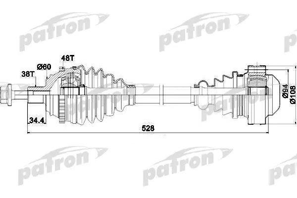 Patron PDS0028 Drive shaft PDS0028