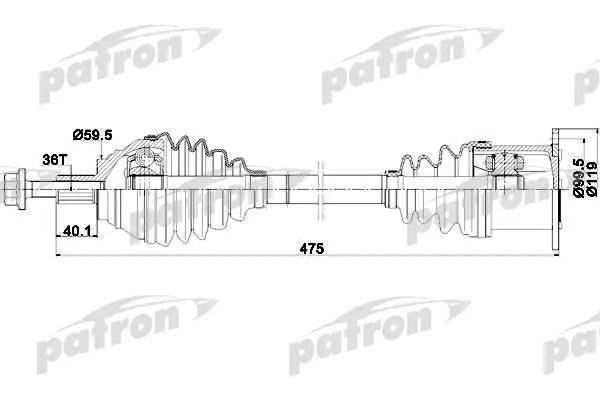 Patron PDS0251 Drive shaft PDS0251