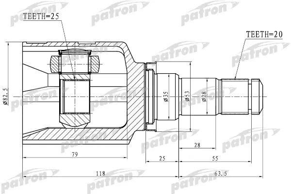 Patron PCV1763 CV joint PCV1763