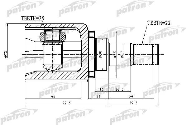 Patron PCV1750 Joint kit, drive shaft PCV1750