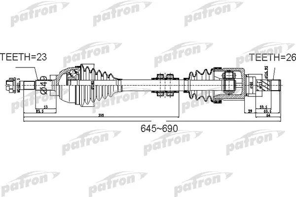 Patron PDS0526 Drive shaft PDS0526