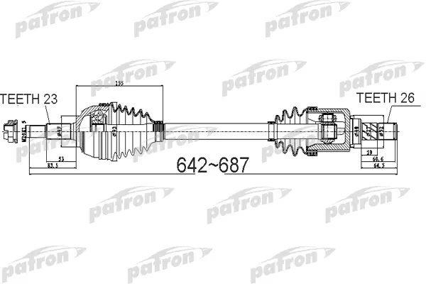 Patron PDS0524 Drive shaft PDS0524