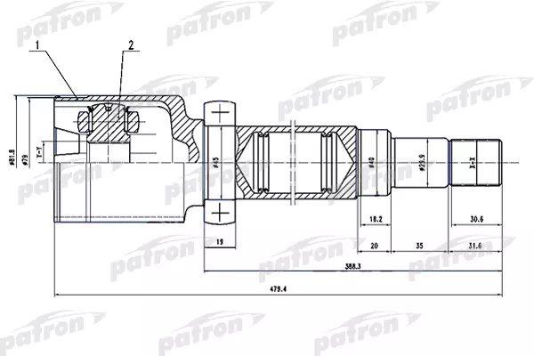 Patron PCV1497 Joint Kit, drive shaft PCV1497